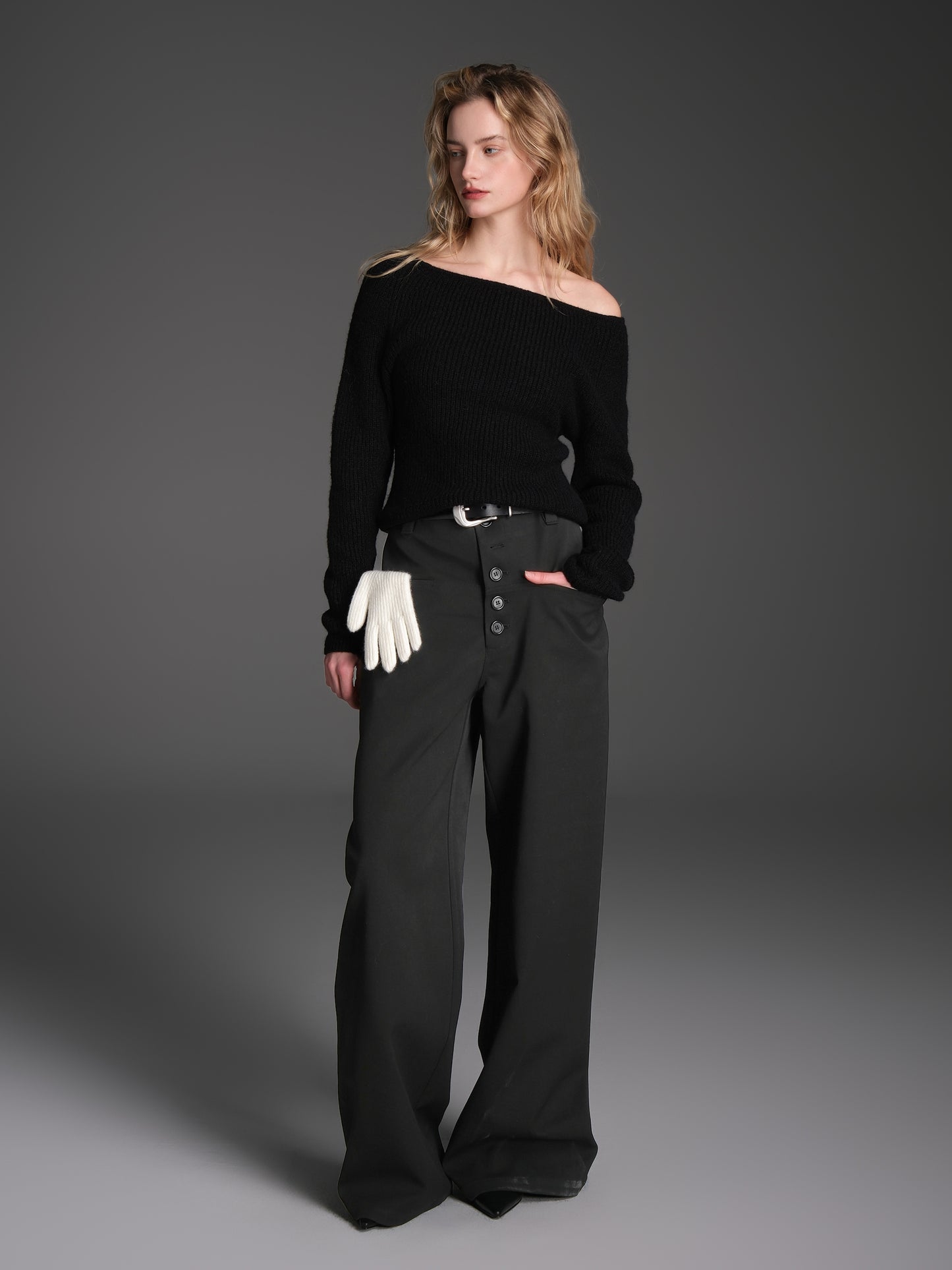 Straight wide-leg pants