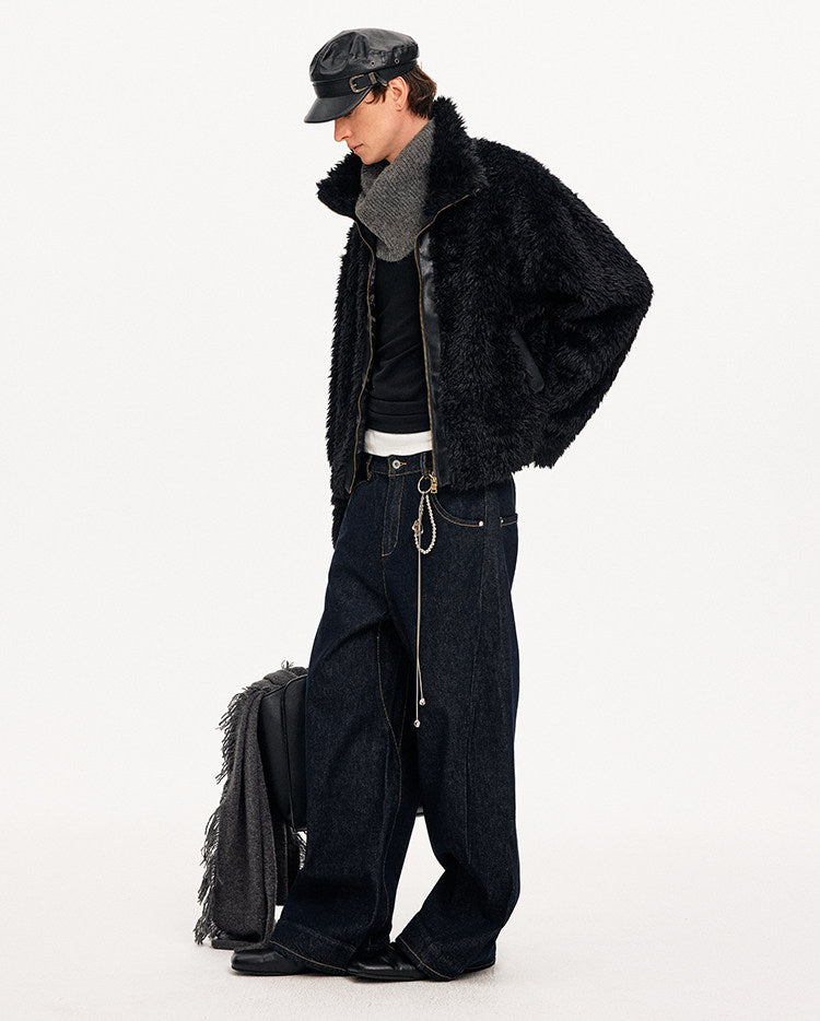 Patchwork Unisex Faux Fur Jacket