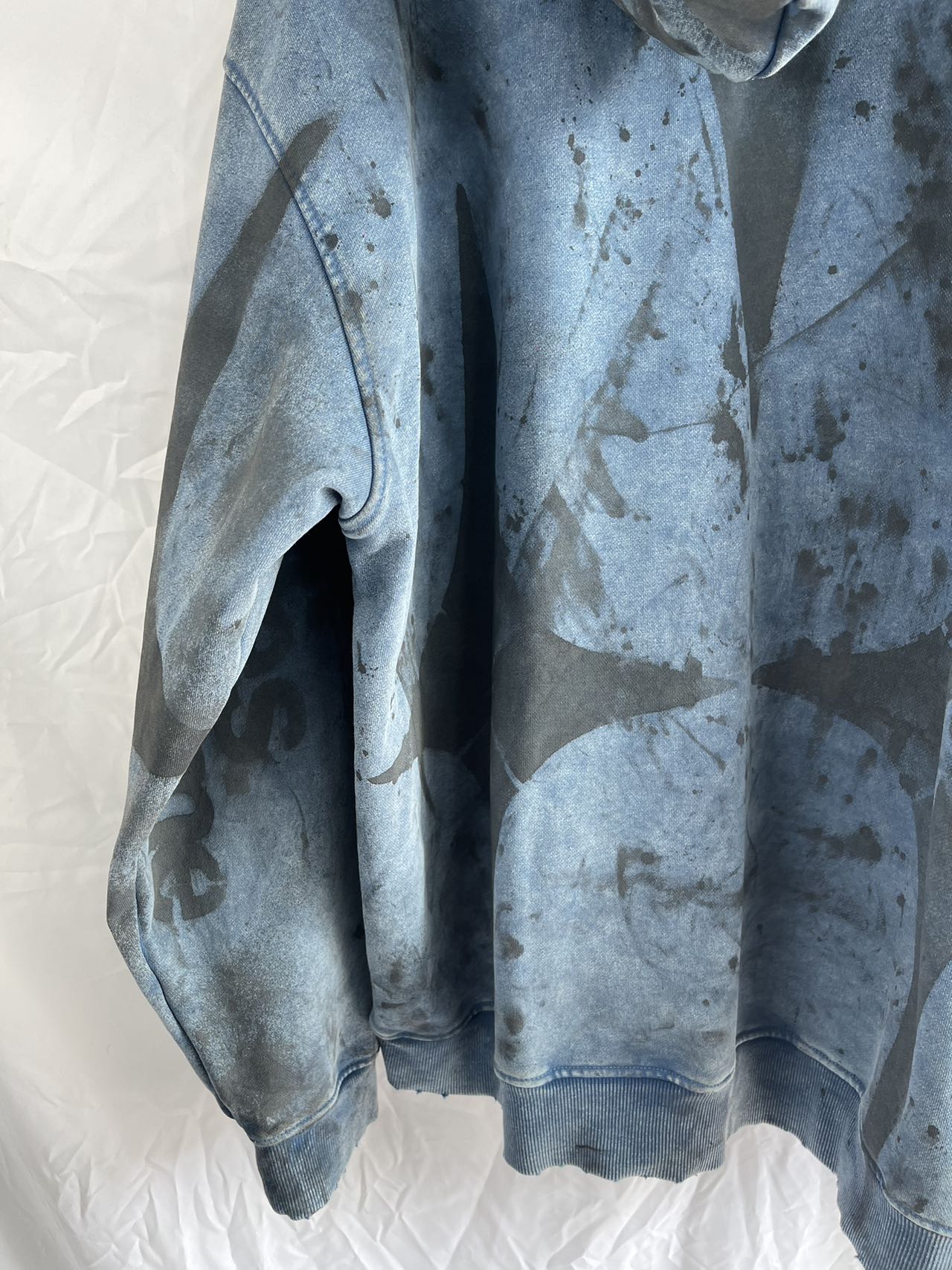 Splash Ink Damaged Washed Hoodie
