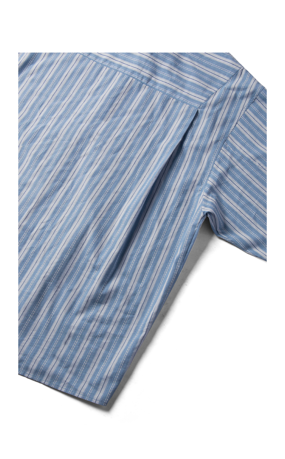 Striped Ribbon Asymmetric Placket Shirt