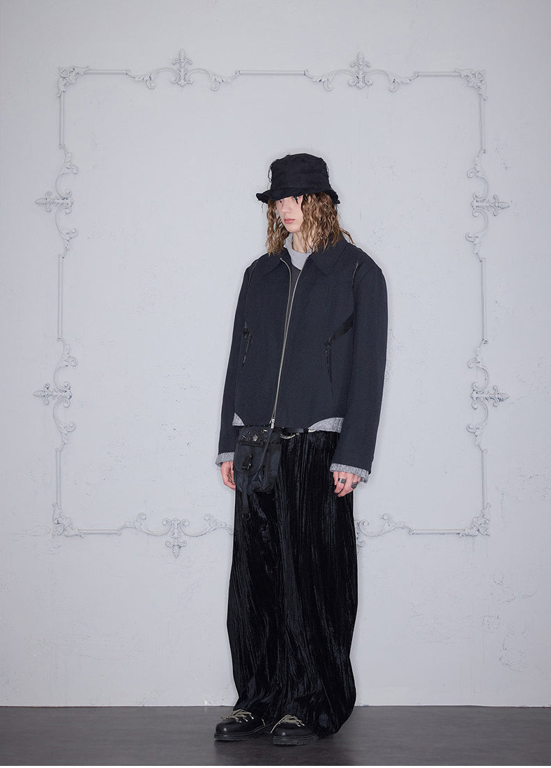 Mixed-Material Casual Jacket