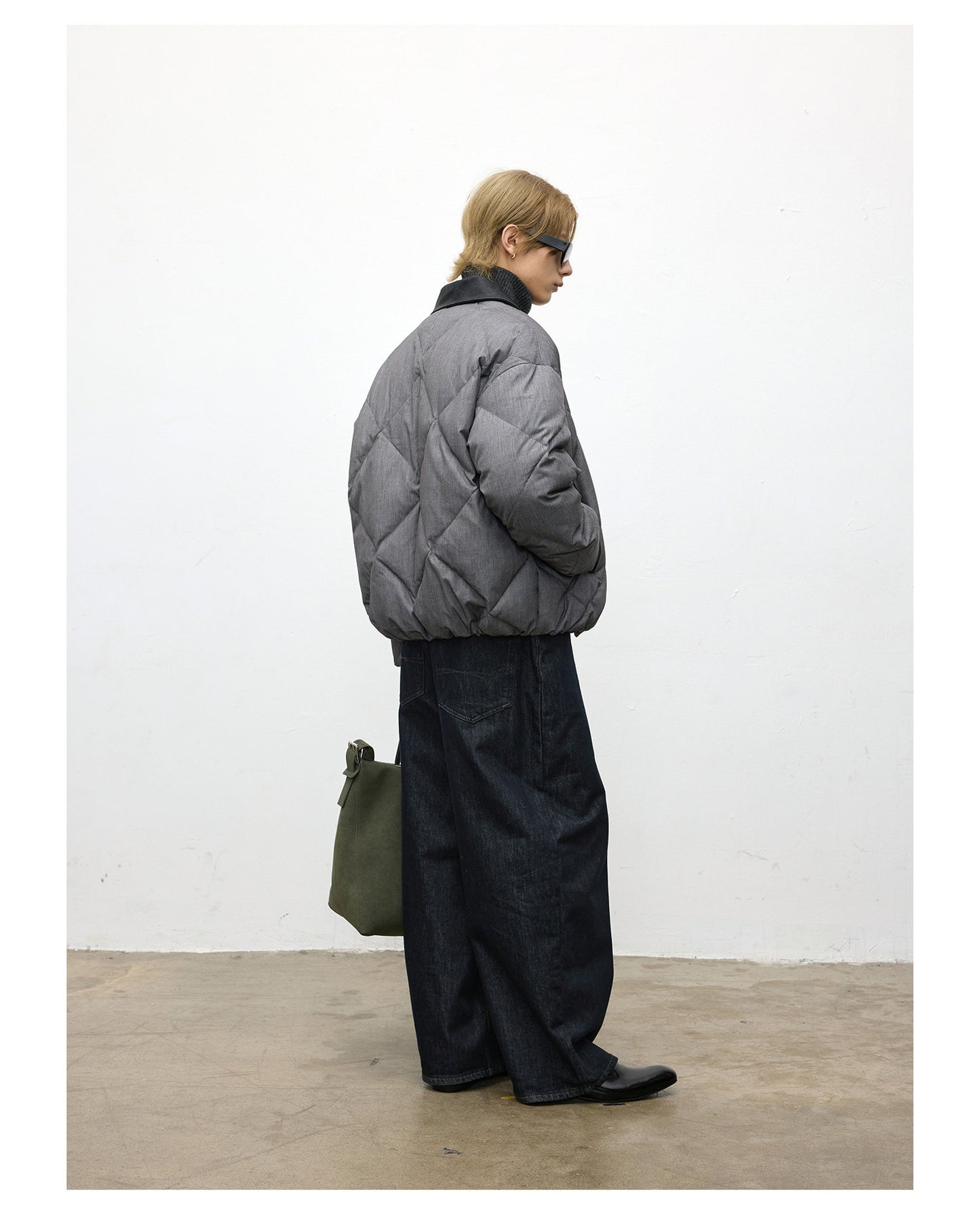 3D Diamond Pattern Down Jacket