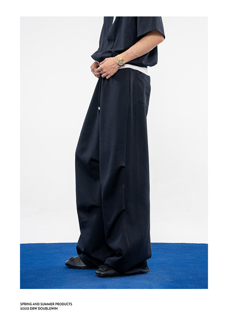 Casual Sweatpants with 3D-Structured Pleats