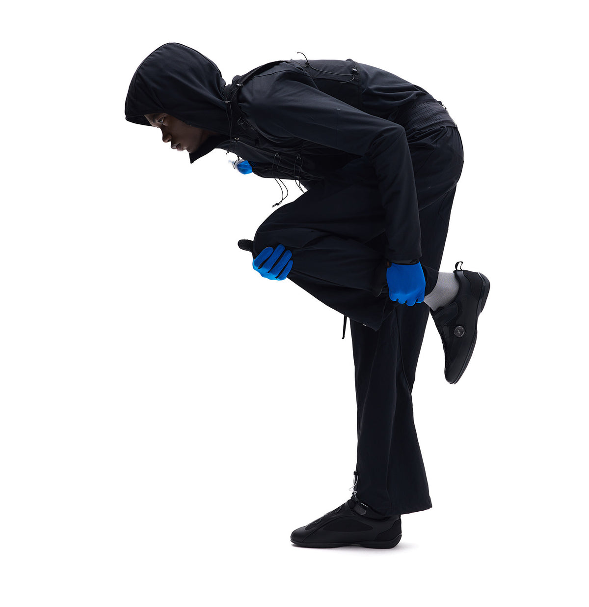 Reflective Diagonal-Zip Hoodie