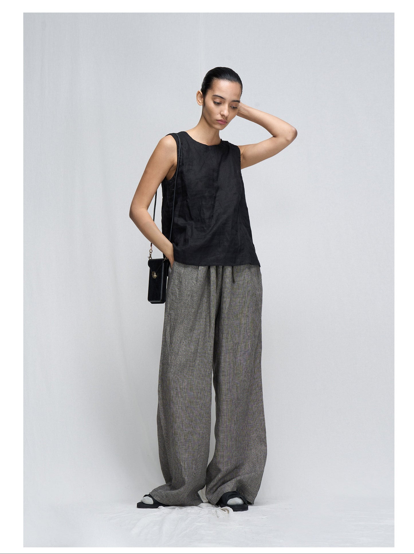 Casual Pants with Elastic Waist and Straight Legs