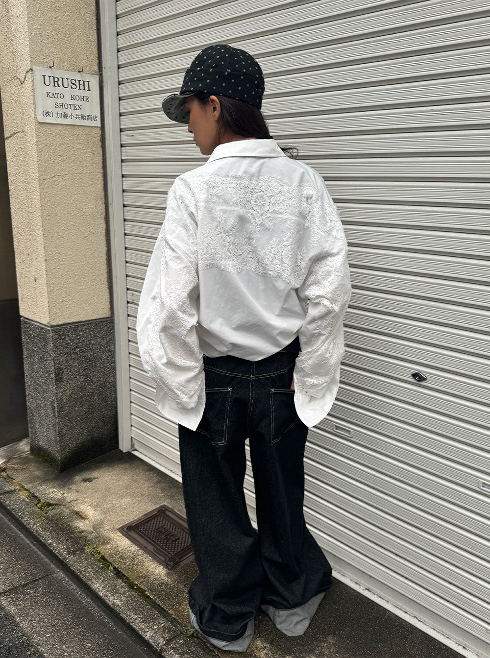 Lace Trim Unisex Casual Shirt