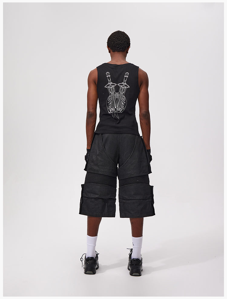 Motorcycle Cropped Shorts