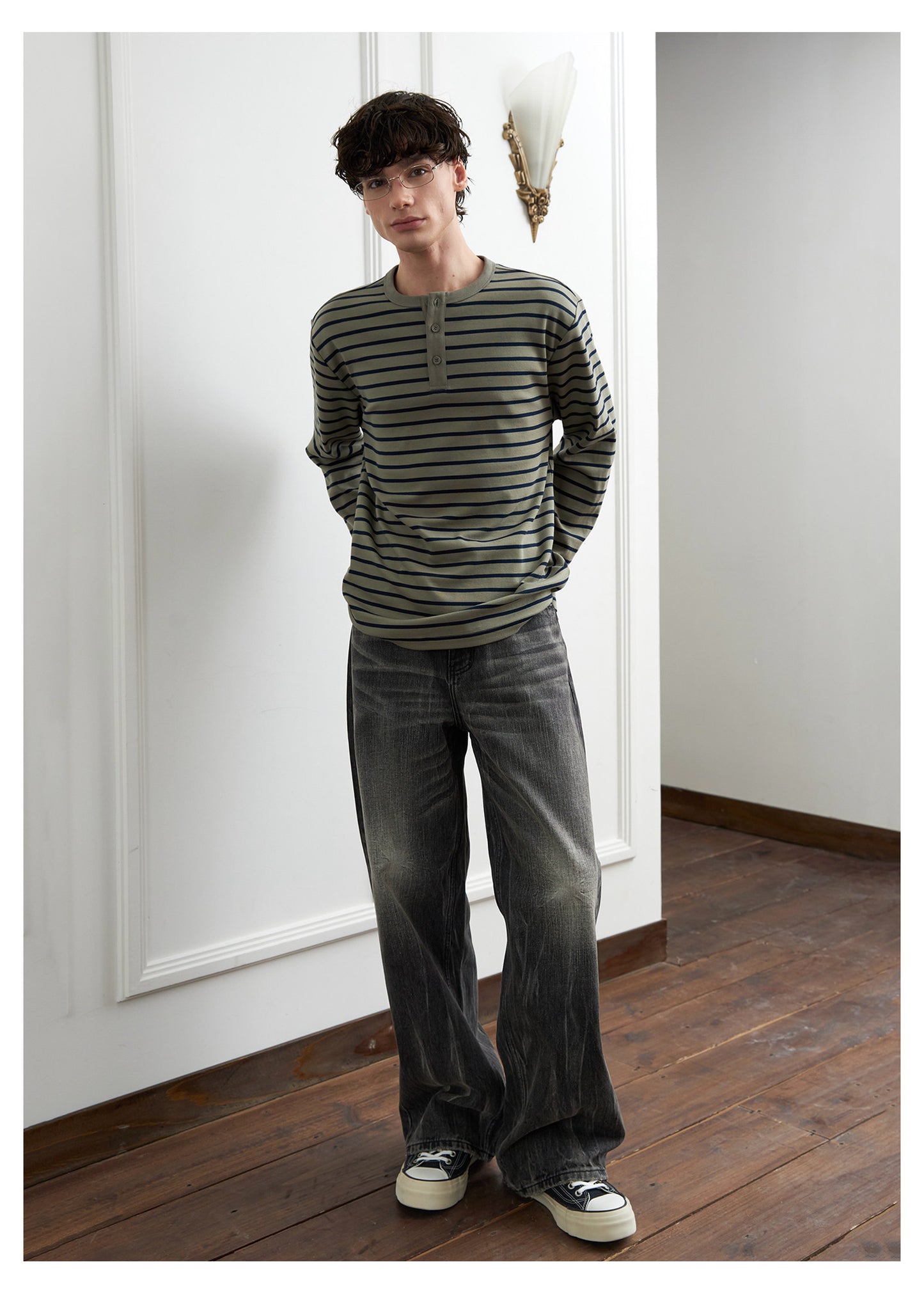 A-Line Straight Leg Denim Pants