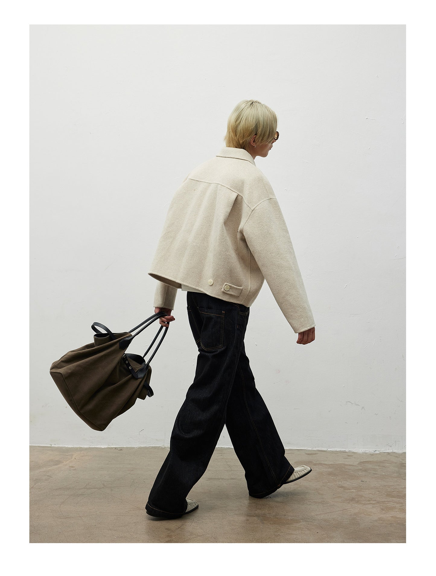 Zip-Up Wool Blend Jacket