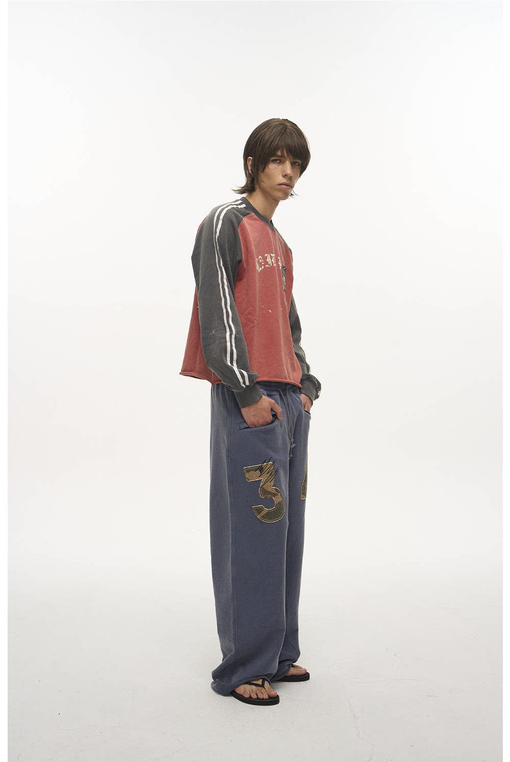 Wash-Distressed Digital Appliqué Sweatpants