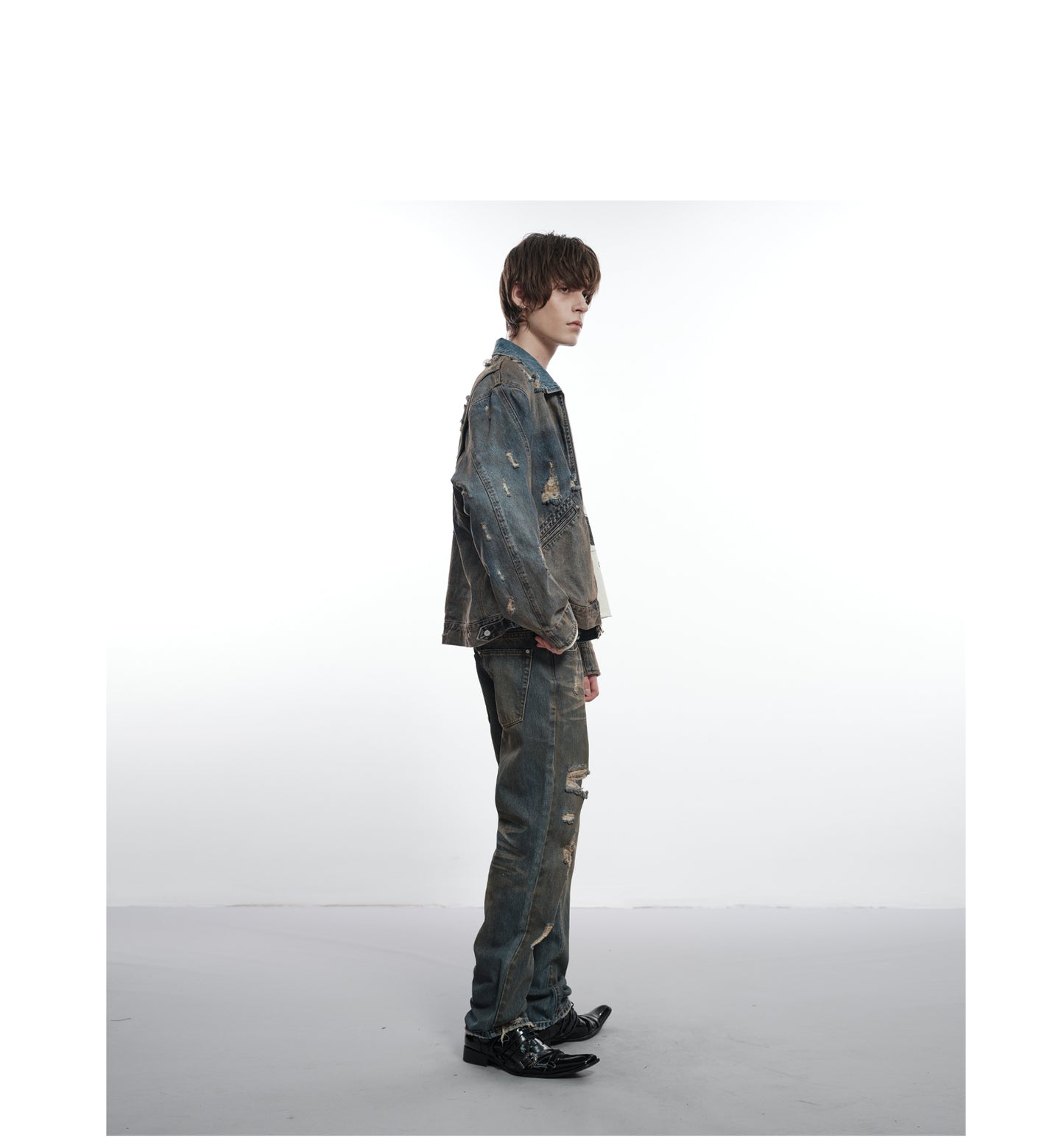 Heavy Mud Dyed Design Denim Jacket