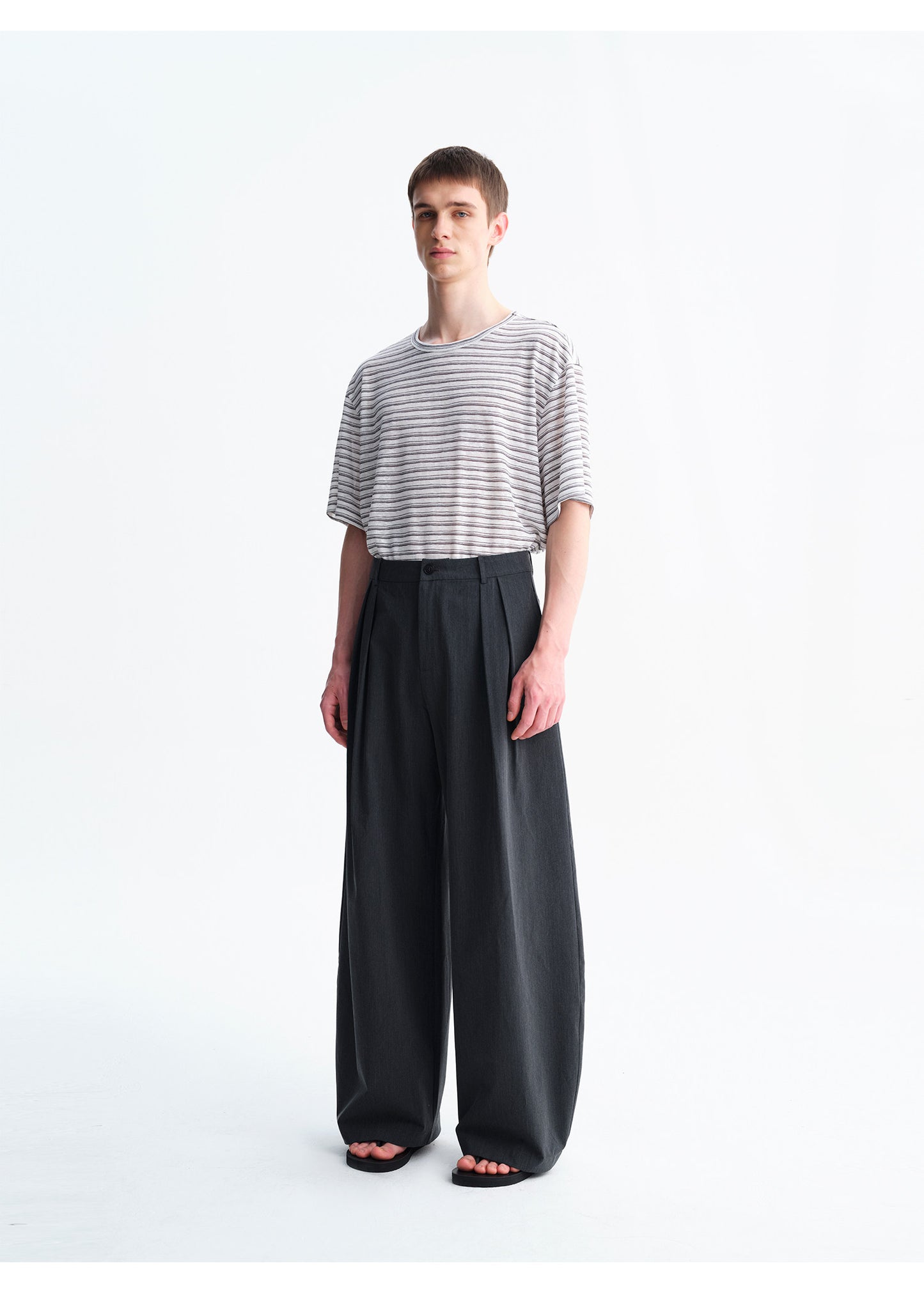 Casual Pants with Double Pleats