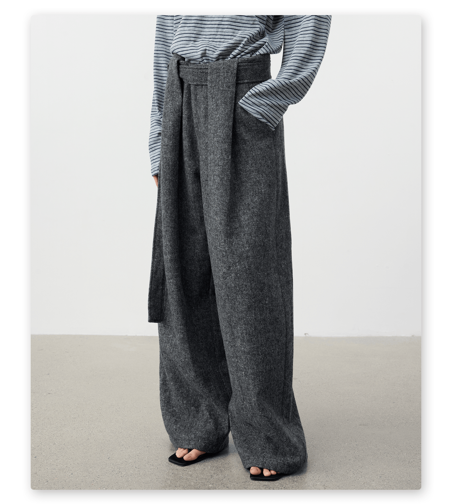 Pleated High-Waist Casual Pants