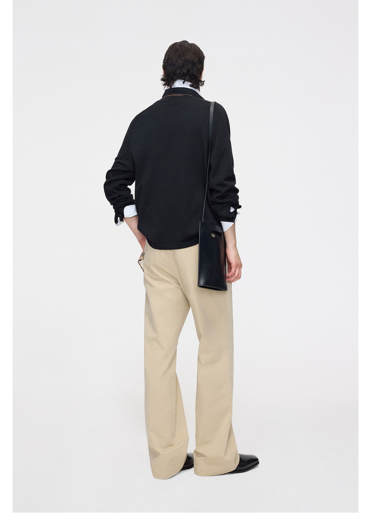 Simple Button-Down Polo-Collar Knit Cardigan