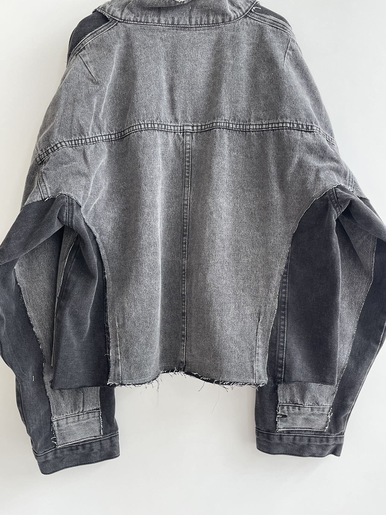 Double Layer Deconstructed Denim Jacket