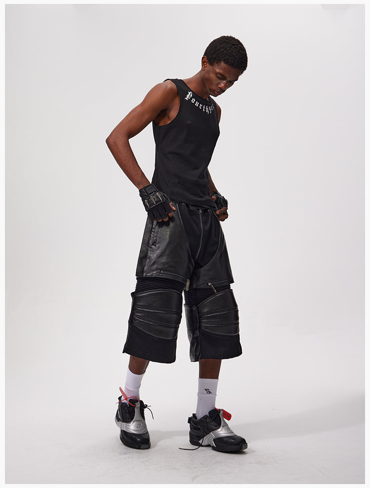 Leather Cropped Shorts