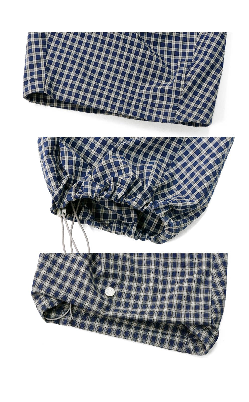 Asymmetrical Cross-Check Ripple-Pleated Casual Pants