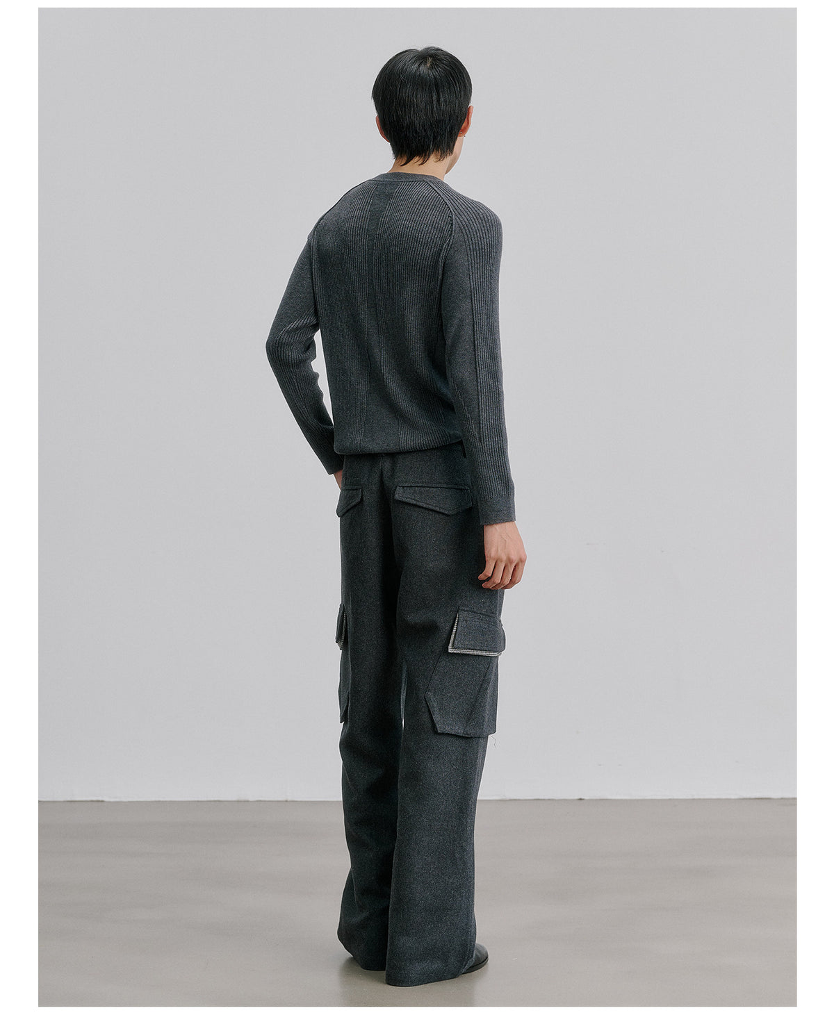Contrast-Color Patchwork Work Pants