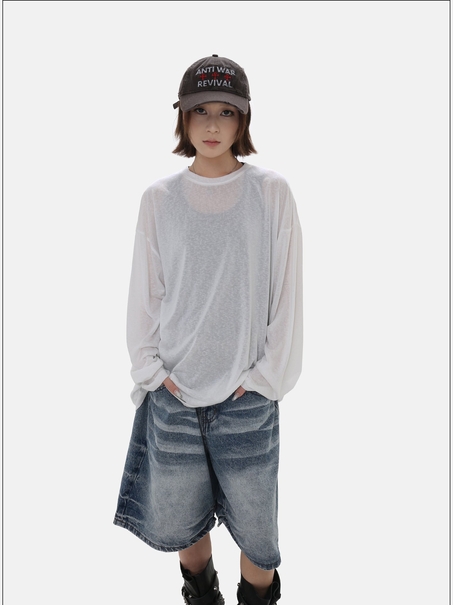 워싱 빈티지 데님 쇼츠
