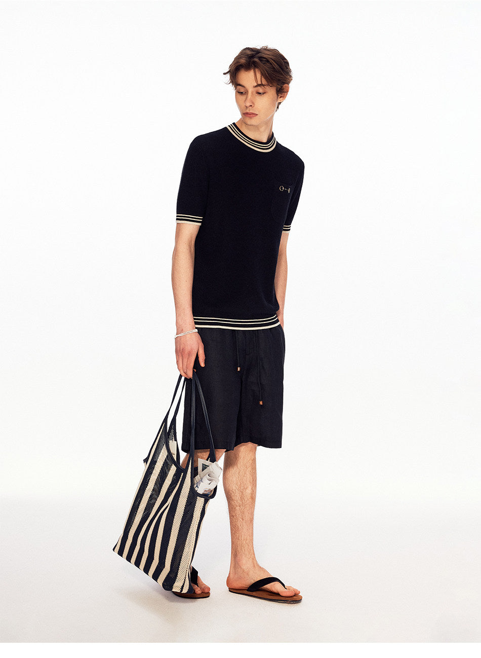 Classic Crew-Neck Knit Shirt