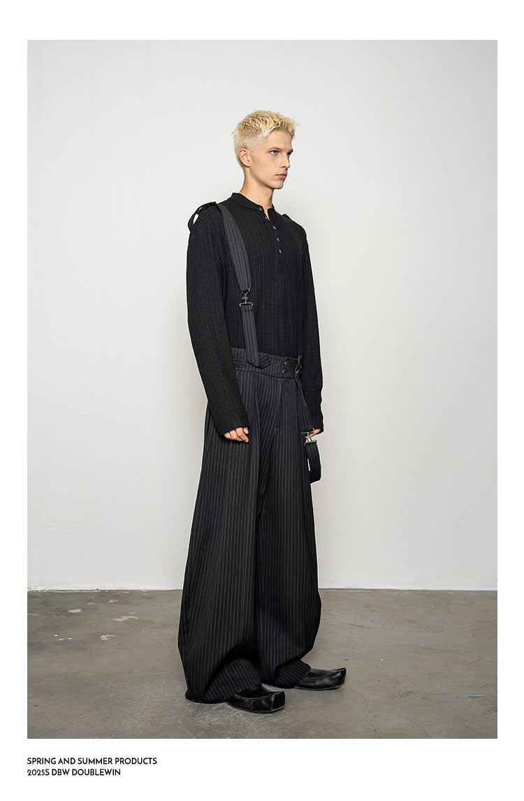 Detachable Stripe Casual Pants