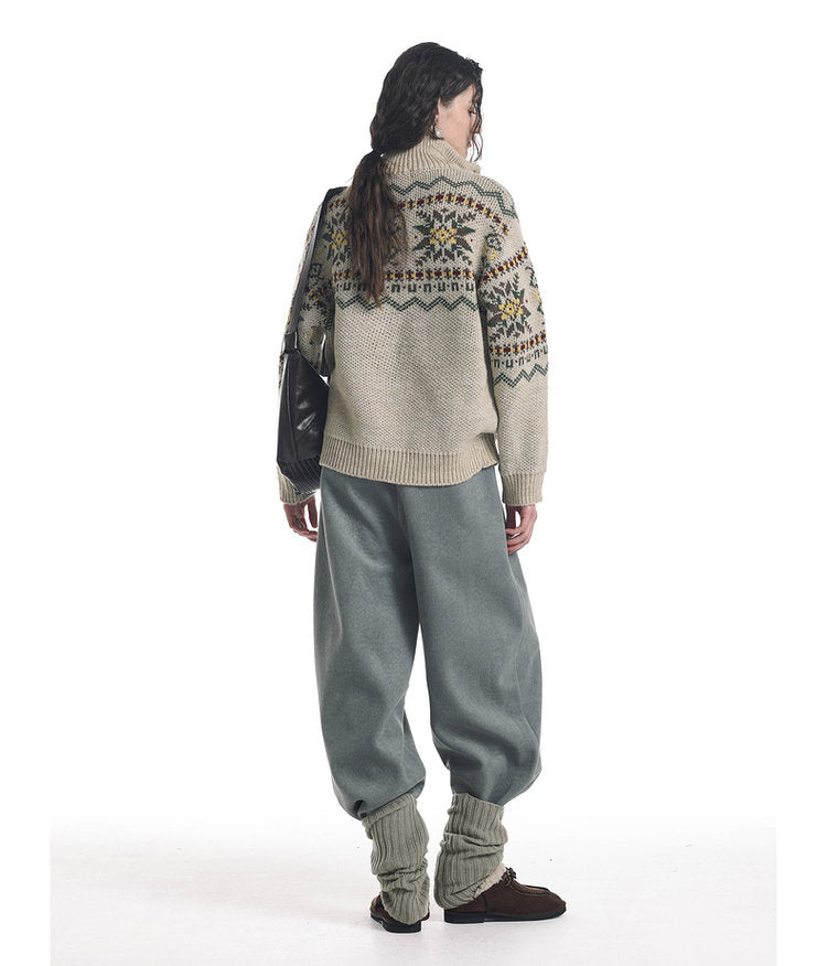 Wool Blend Color Block Sweater