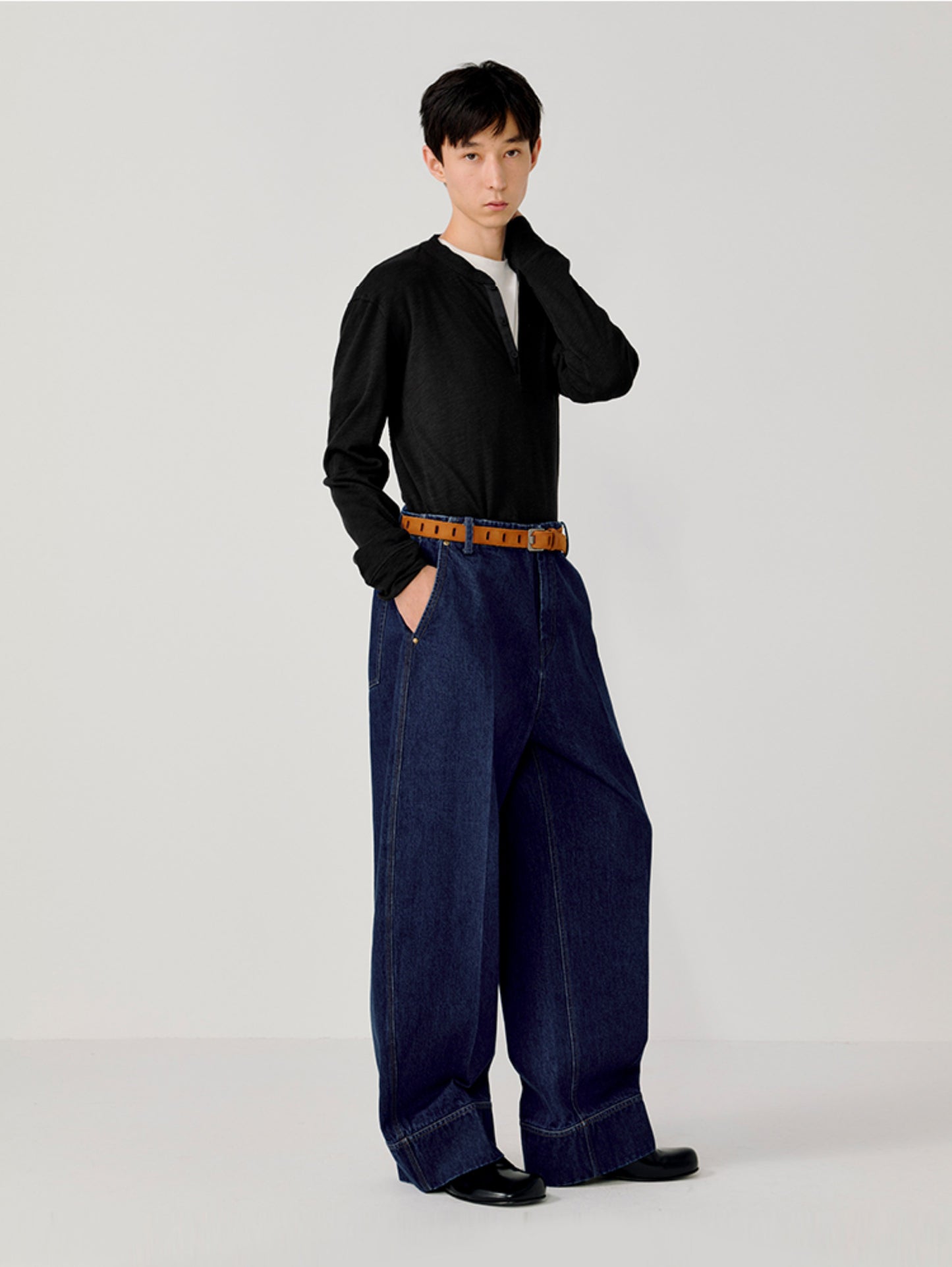 Henry-collar T-shirt