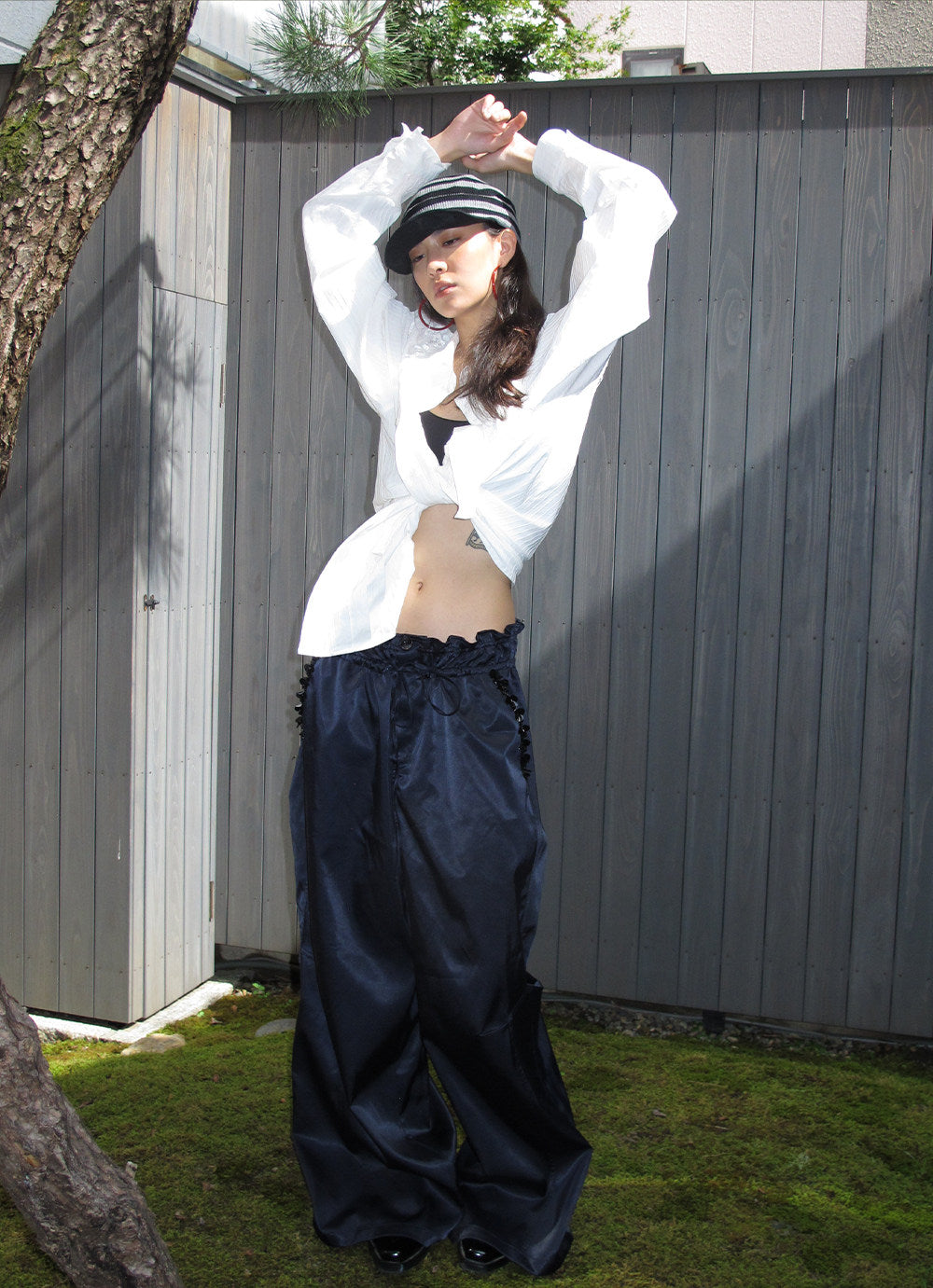 Rhinestone Patchwork Pocket Casual Pants