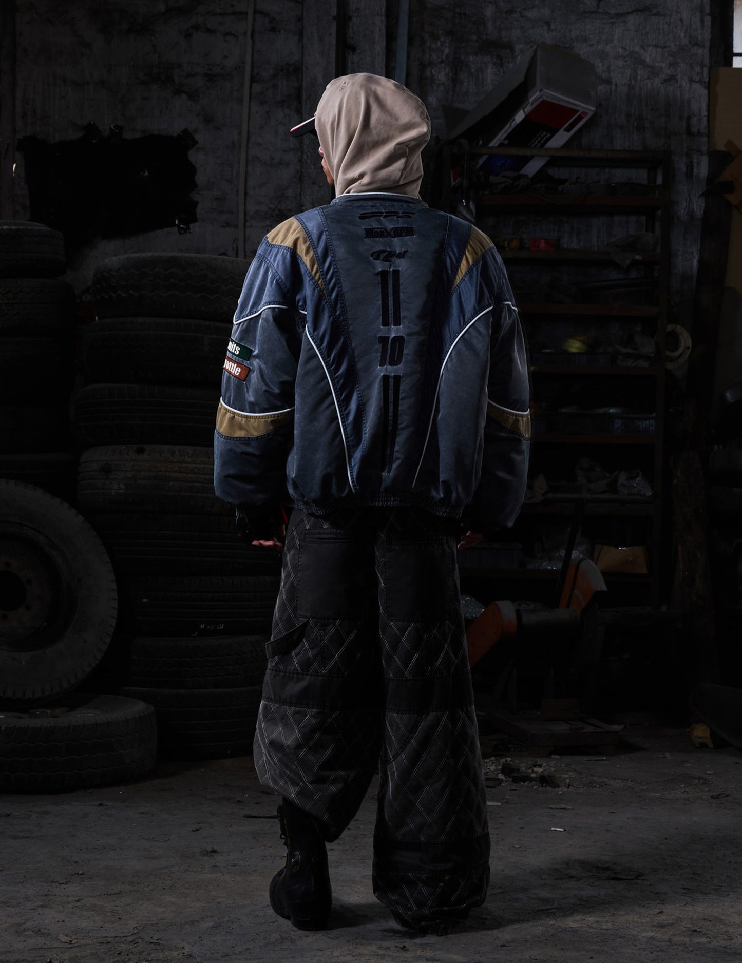 Diamond-Pattern Work Pants