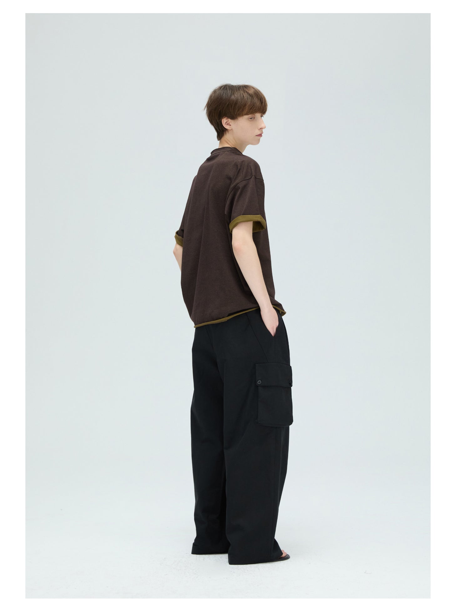 Basic Wash Henry-Neck T-Shirt