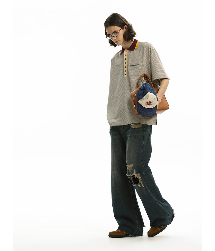 Ripped Adjustable Denim Jeans