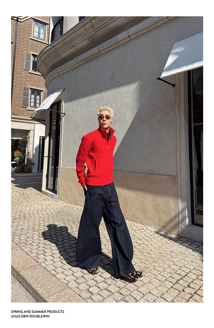 Curved-leg jeans