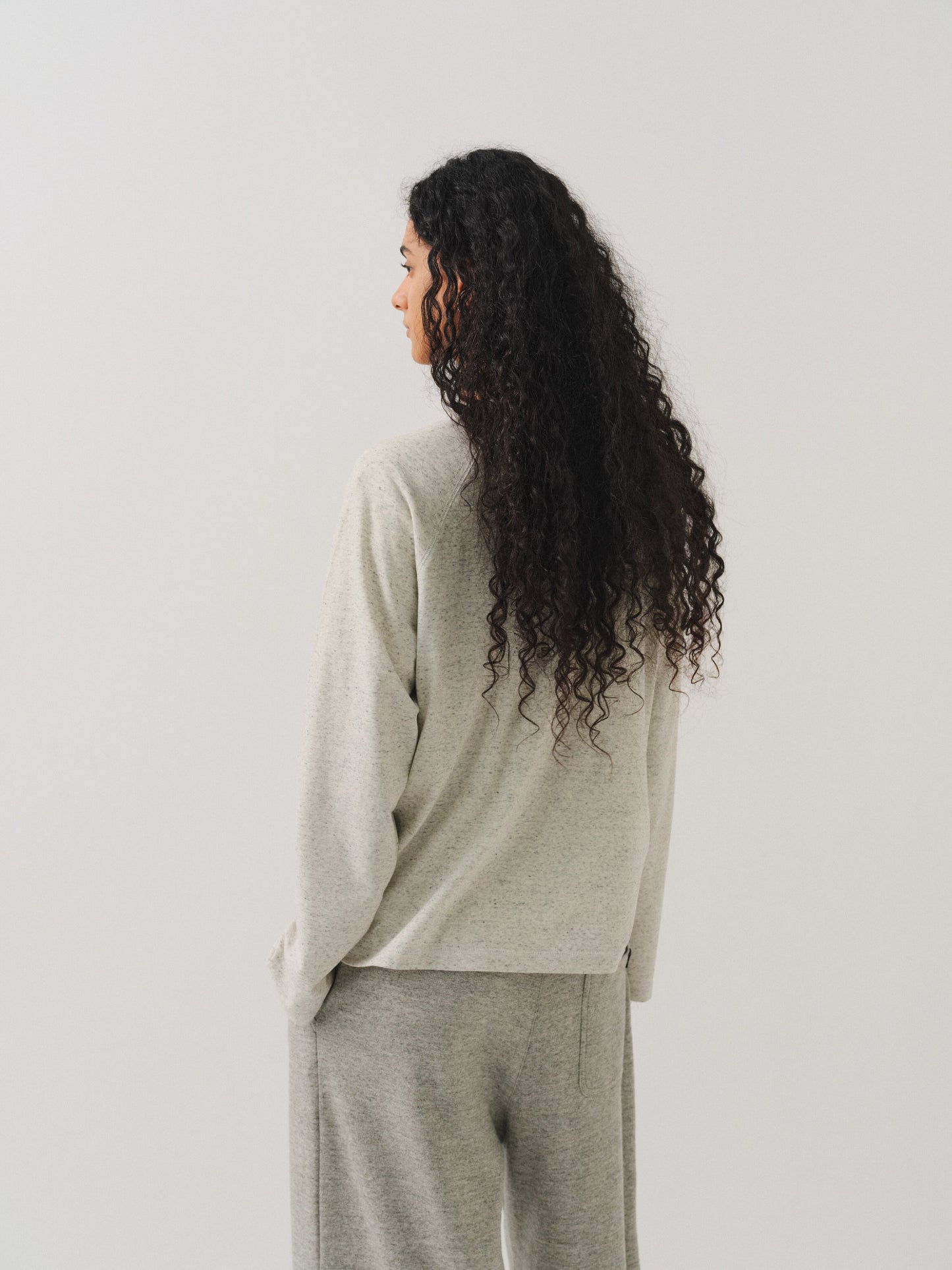 Gauze Henley-Neck Raglan T-Shirt