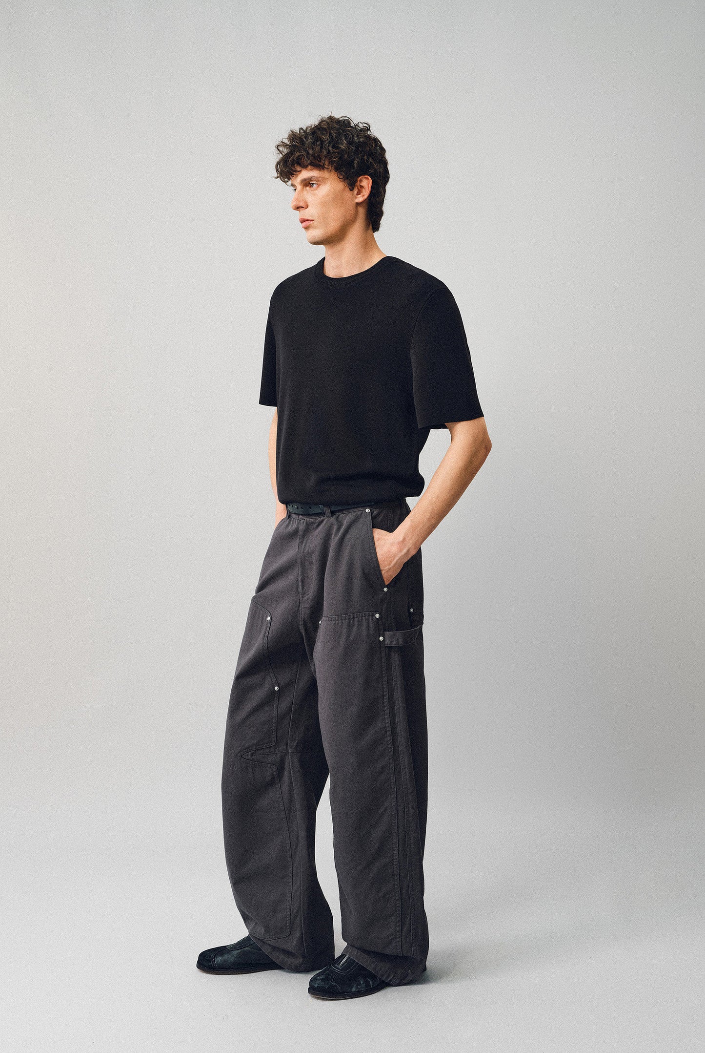 Twist-neck Knit Shirt