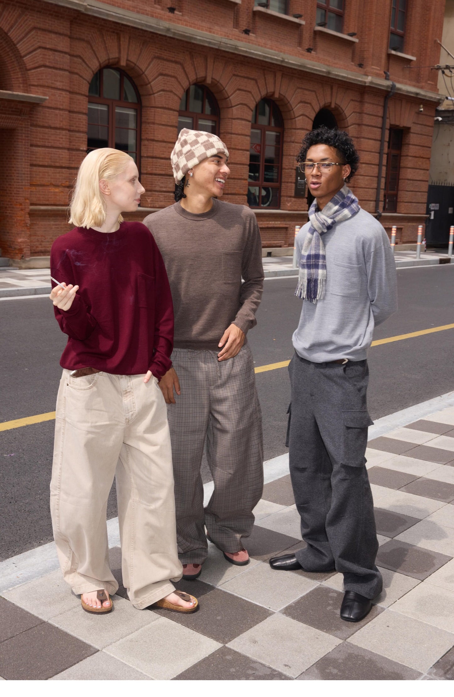 Crew-neck Sweater with Pockets