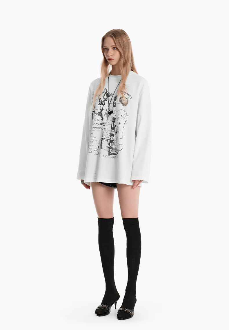 Round neck printed T-shirt