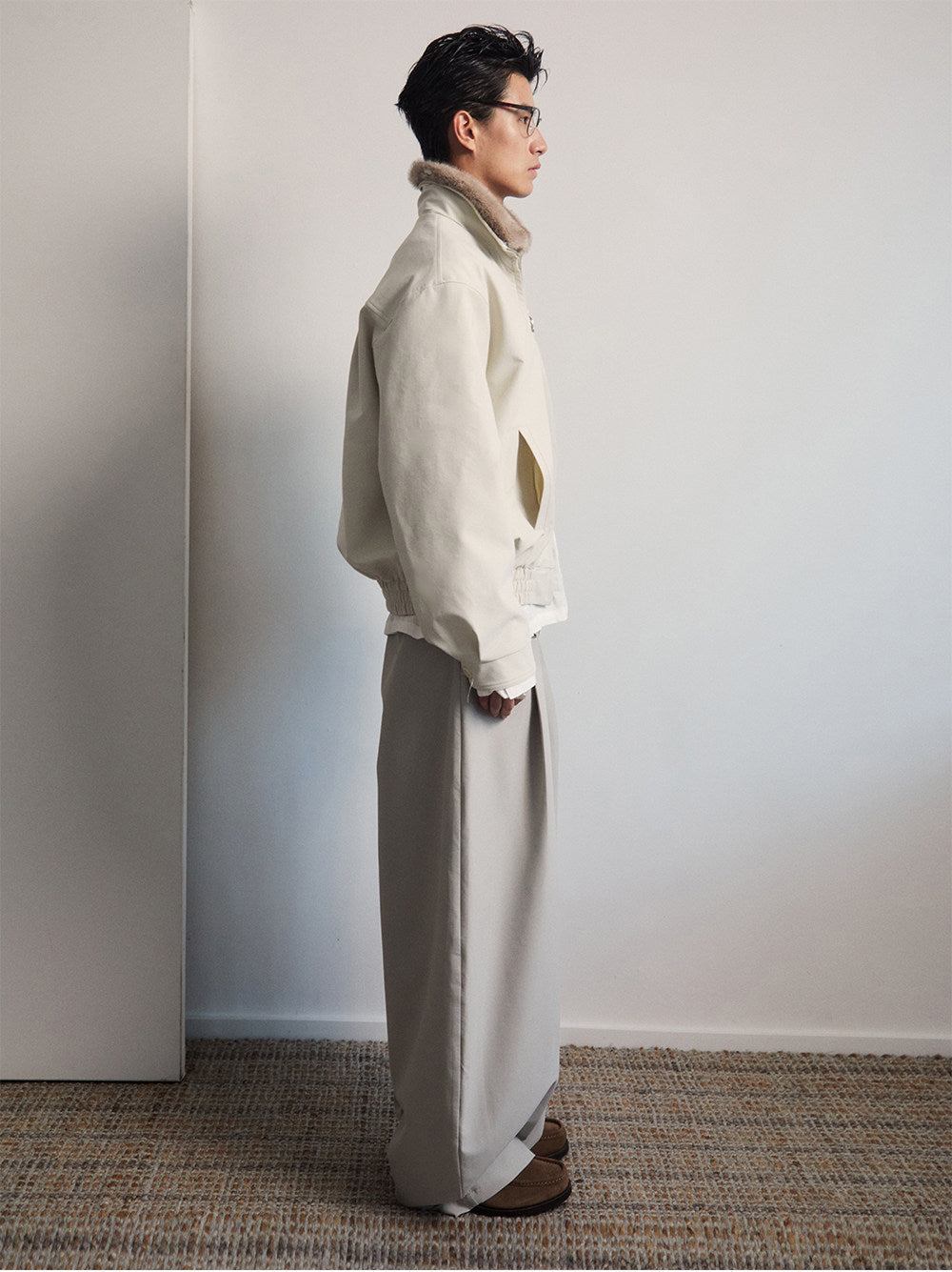 Detachable fur collar jacket