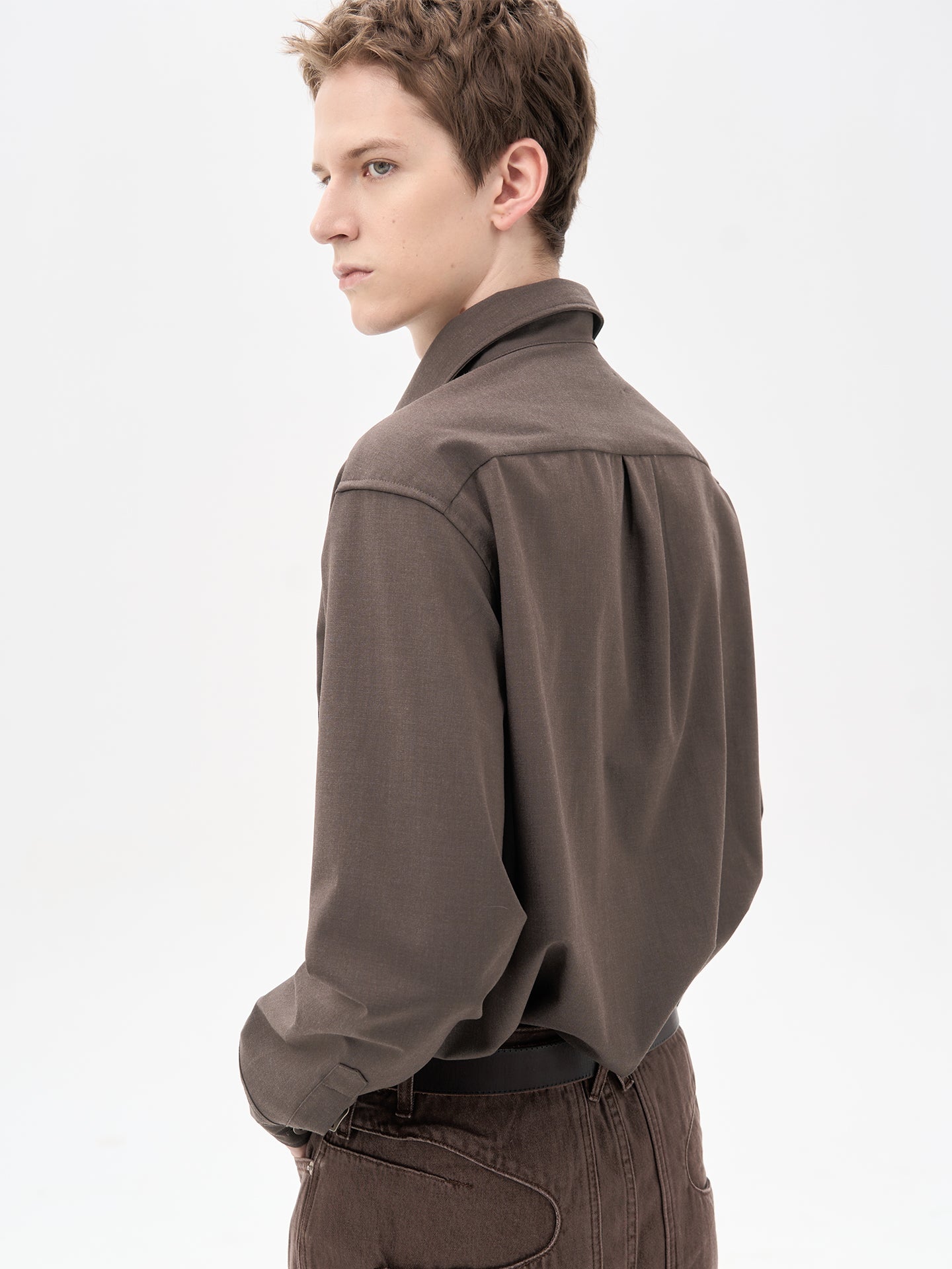 Cropped Fit Casual Shirt