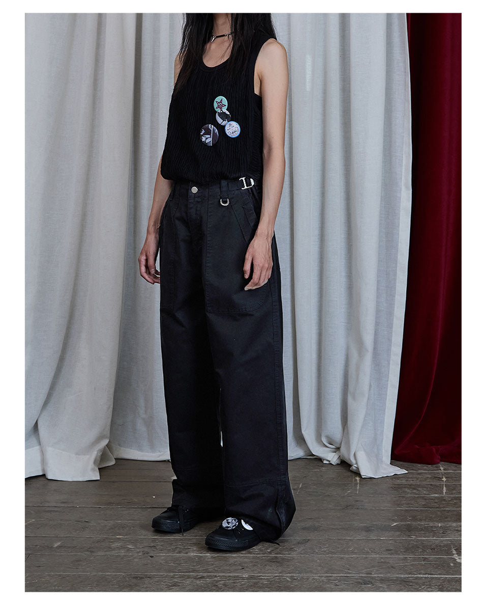 Heavy cotton washed casual pants