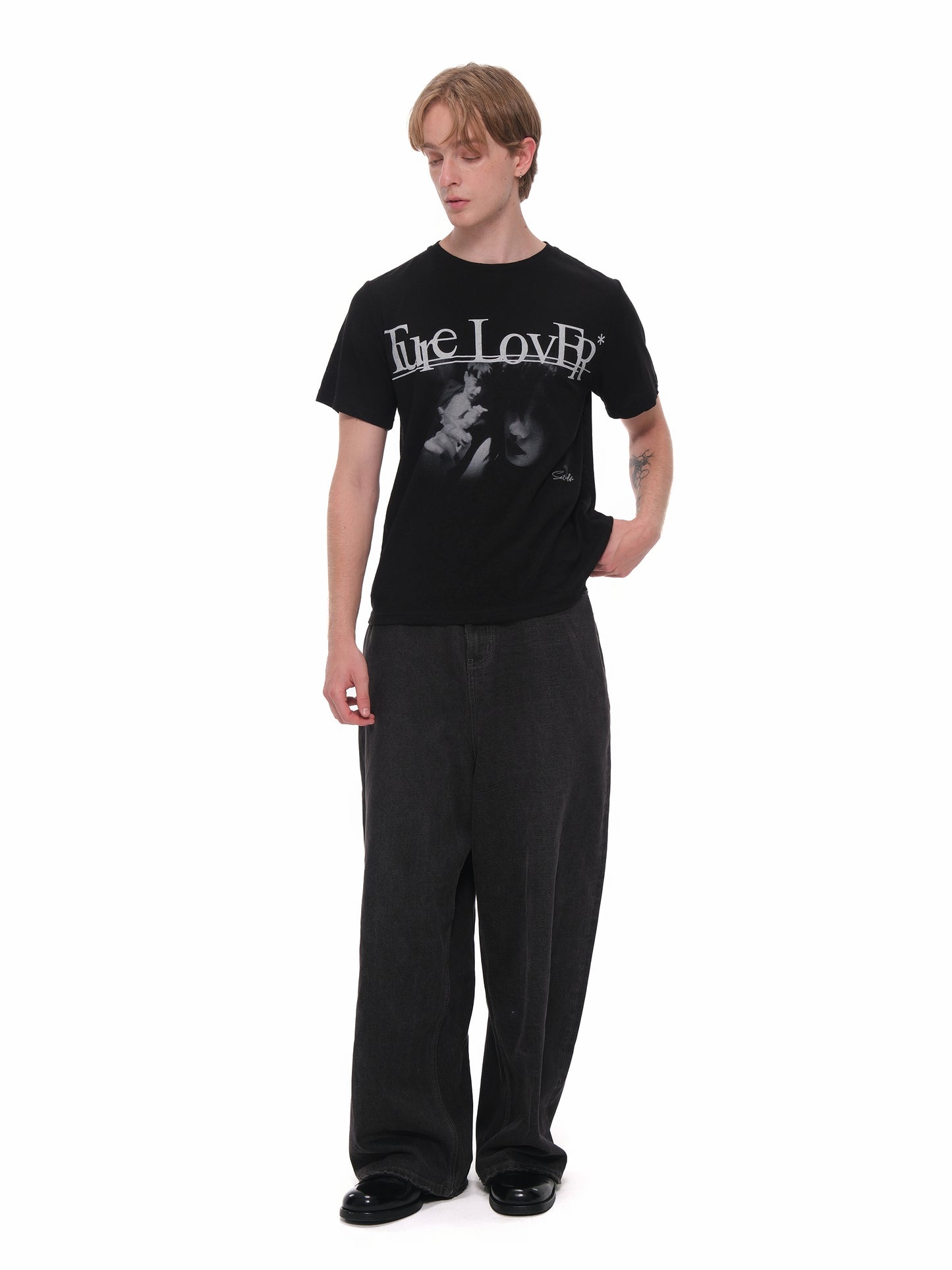 Printed linen T-shirt