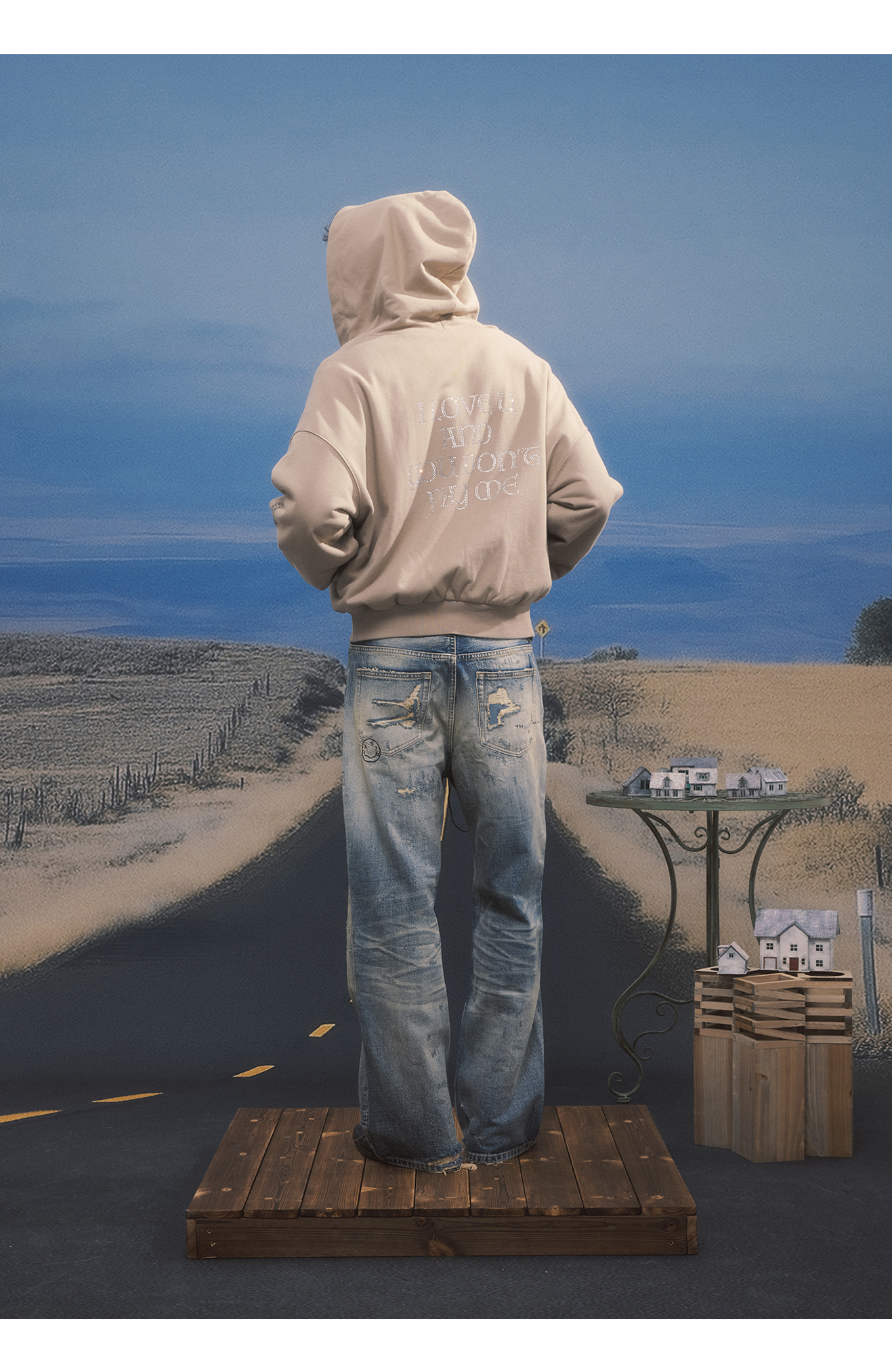 Sweatshirt with a Wide Zipper