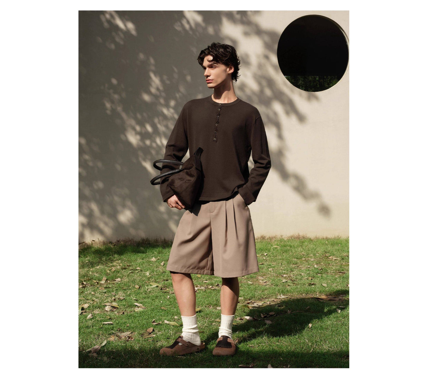 Twist Henley Collar Knit