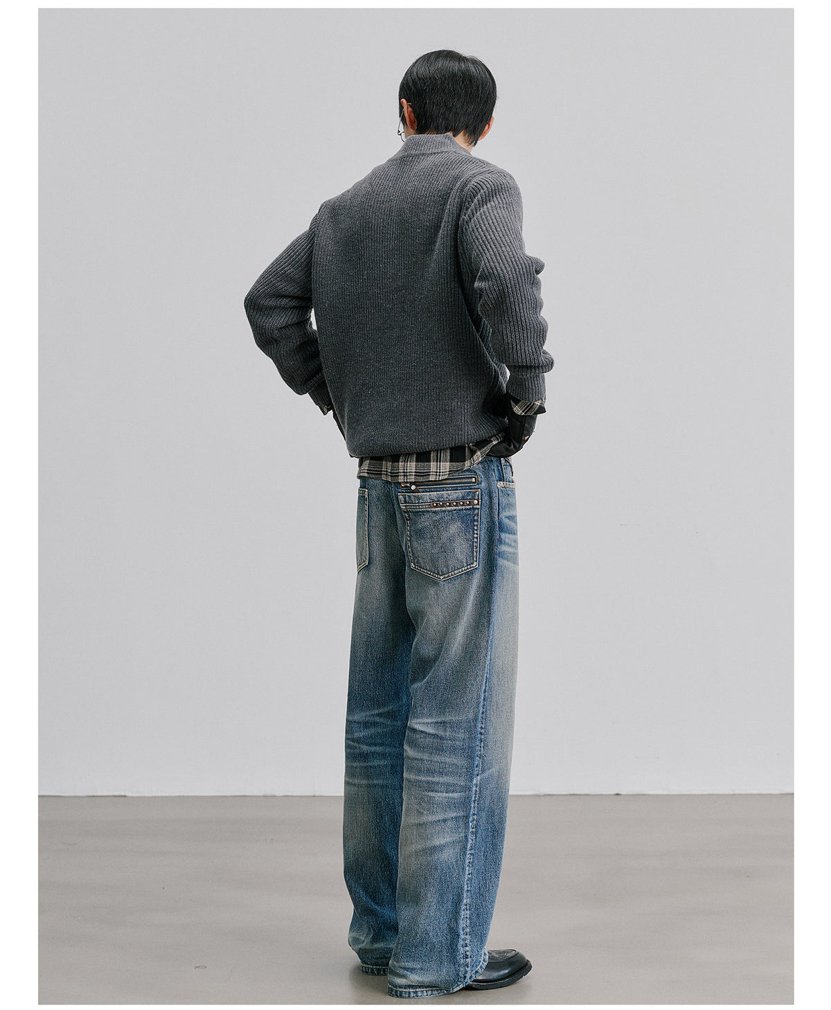 Straight-Leg Jeans with 3D Cat Whisker Detail