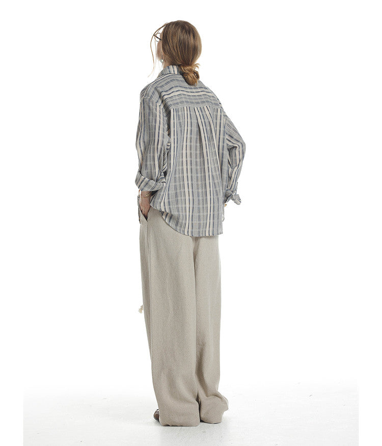 High Intelligence Loose Stripe Shirt