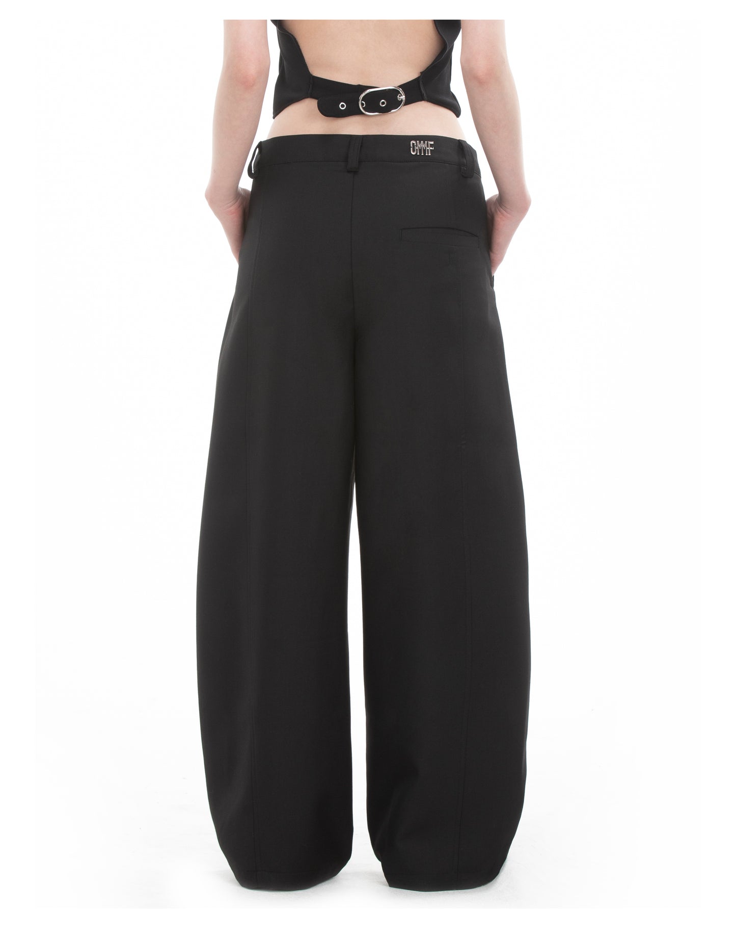 High-end drape wide-leg pants