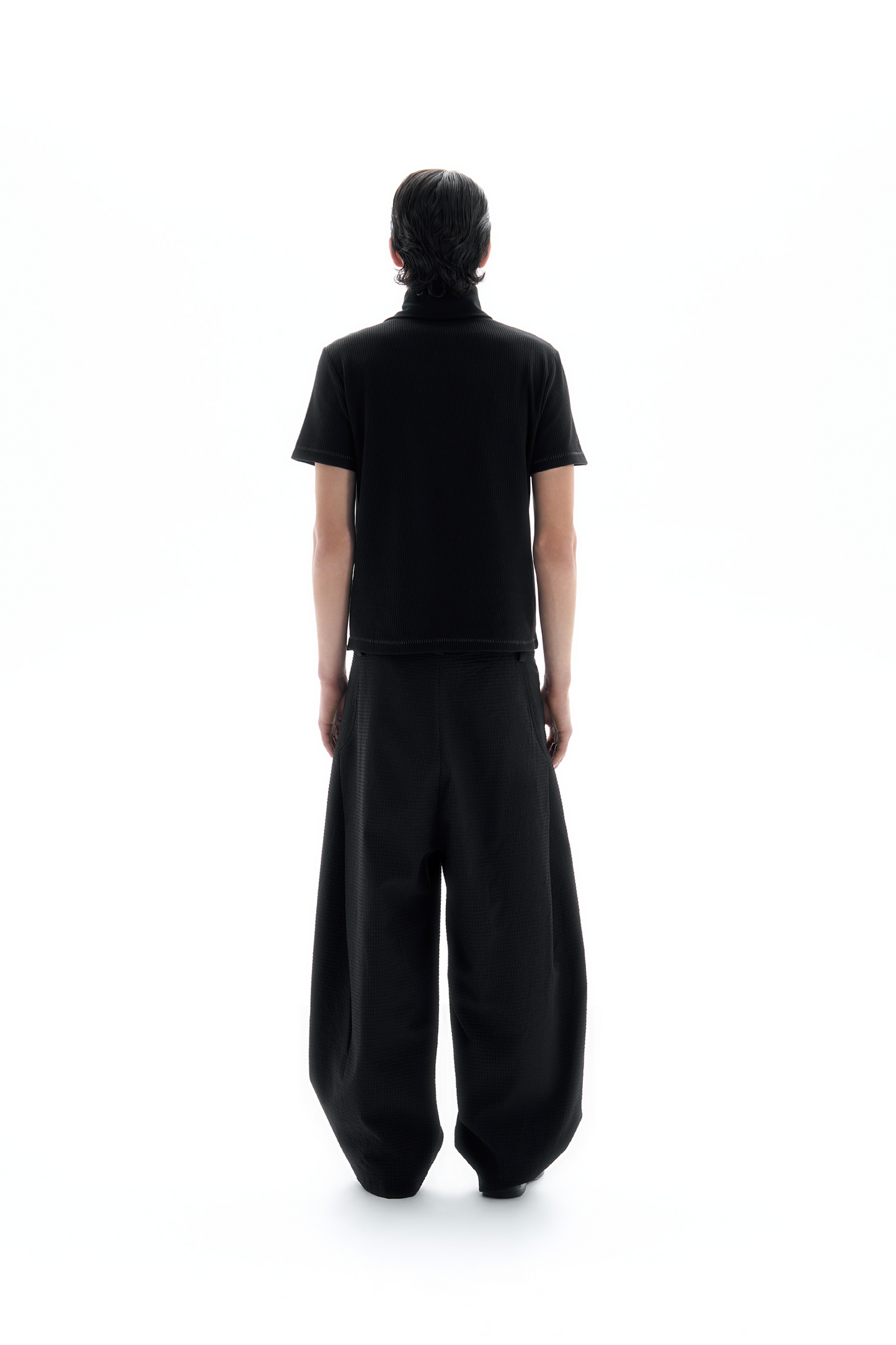 Side Pleats Wide Leg Pants