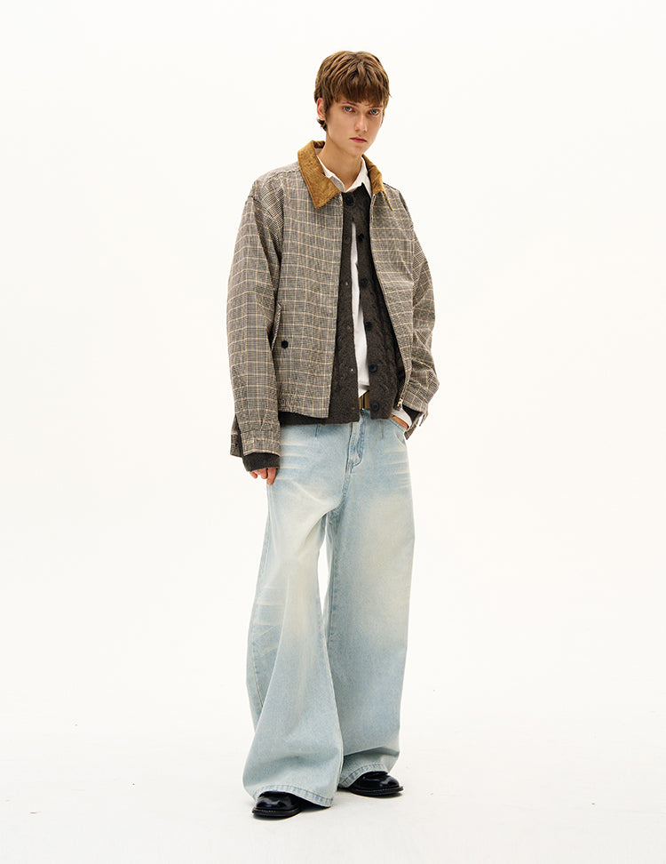 Corduroy Lapel Check Jacket