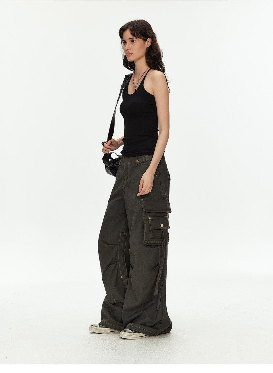Wide-Leg Cargo Pants