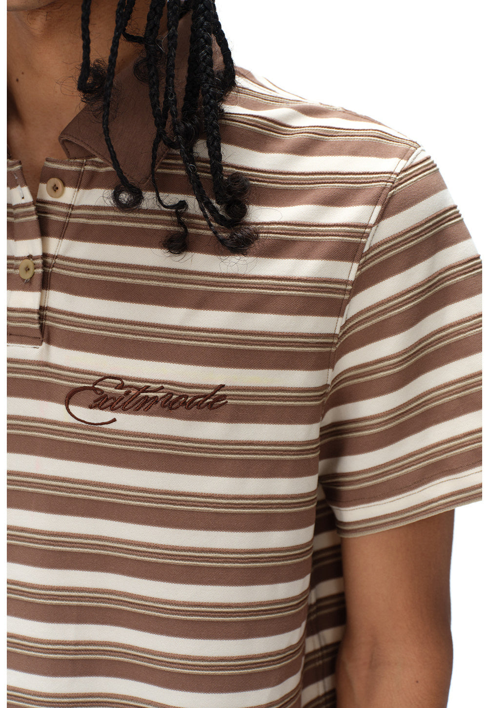 Unisex Striped Embroidered Polo Shirt