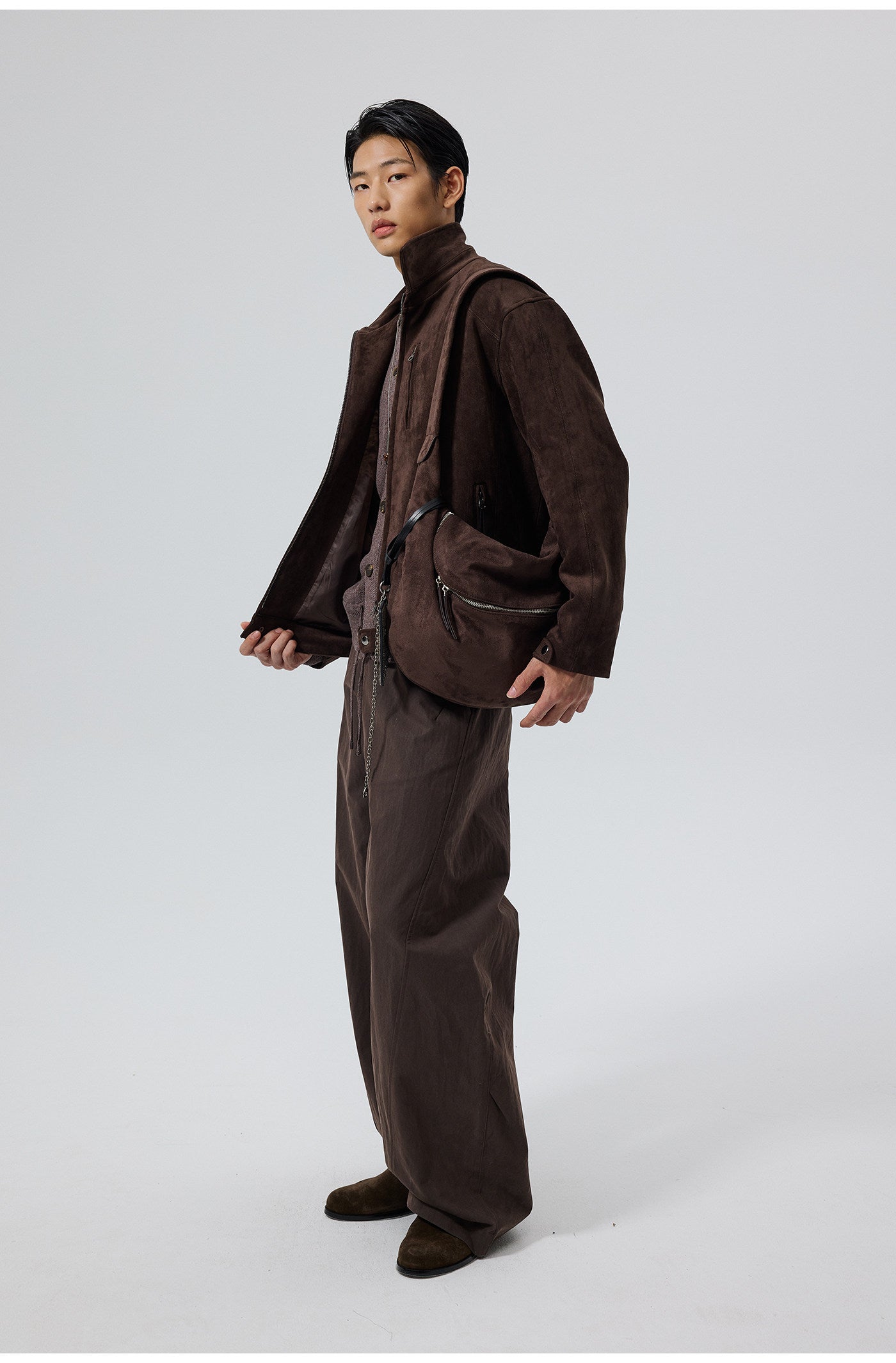 Faux Suede Shoulder Bag